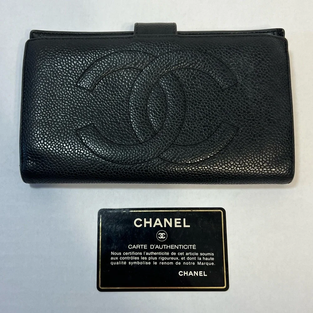 CHANEL‎ Caviar Timeless CC Wallet with COA card